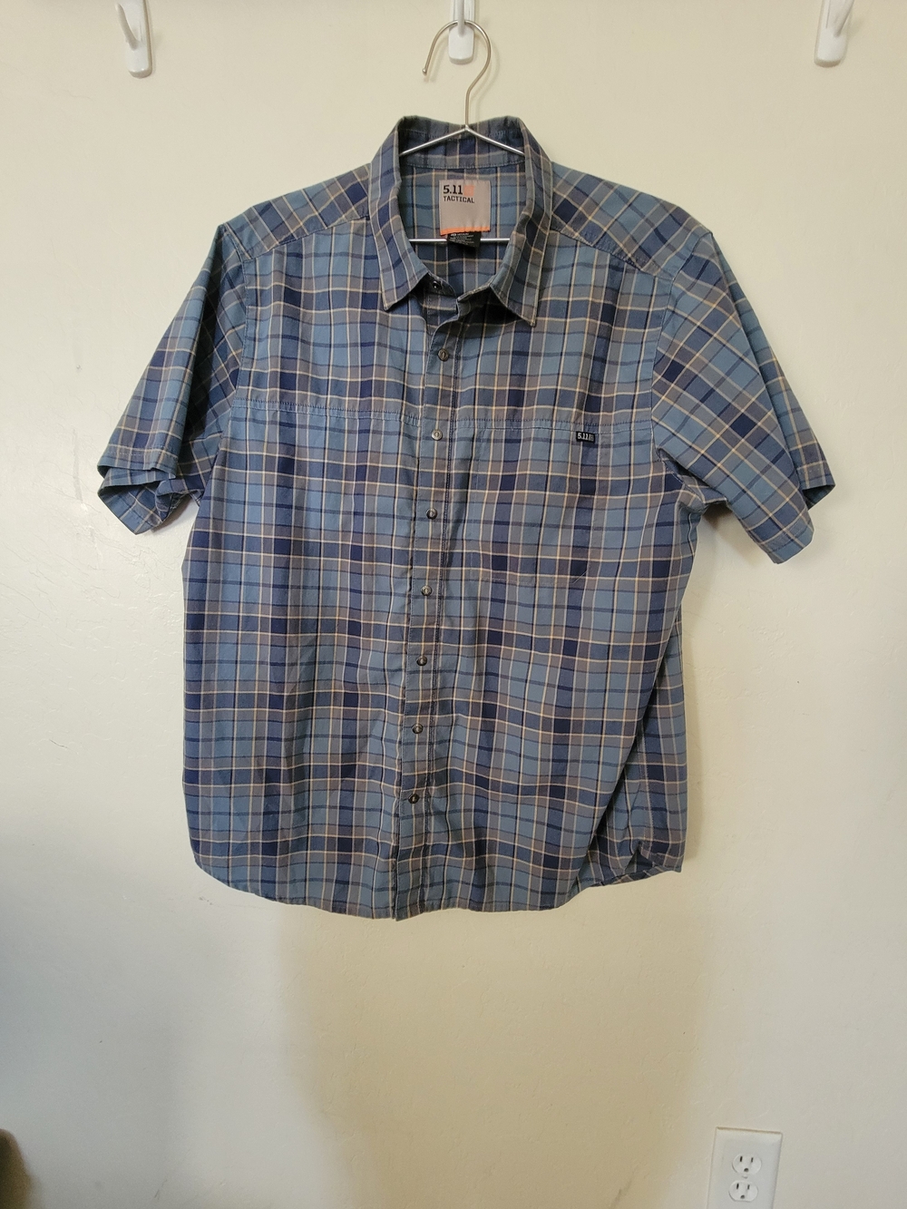5.11 Tactical Blue Plaid Short-Sleeve Button-Down Shirt
